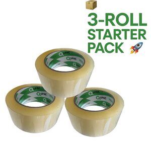 Starter Pack: 3 Rolls Clear Packing Tape for Shipping, Moving Home & Office Use